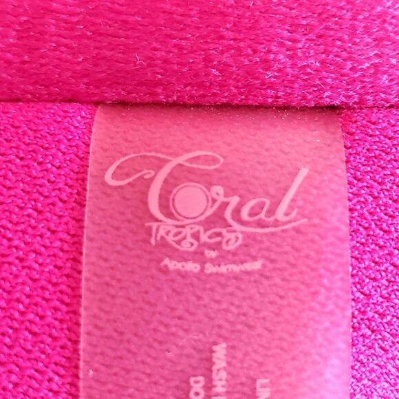 Coral Tropics by Apollo Swimwear Plus Size Bikini Top 2X - Picture 4 of 5